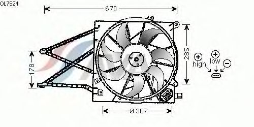 Вентилятор, охлаждение двигателя OL7524