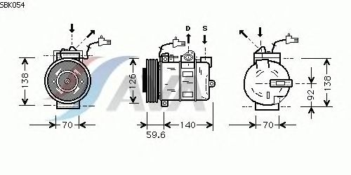 Compressor, airconditioning SBK054
