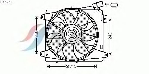 Ventilateur, refroidissement du moteur TO7555