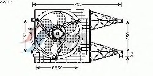 Ventilateur, refroidissement du moteur VW7507