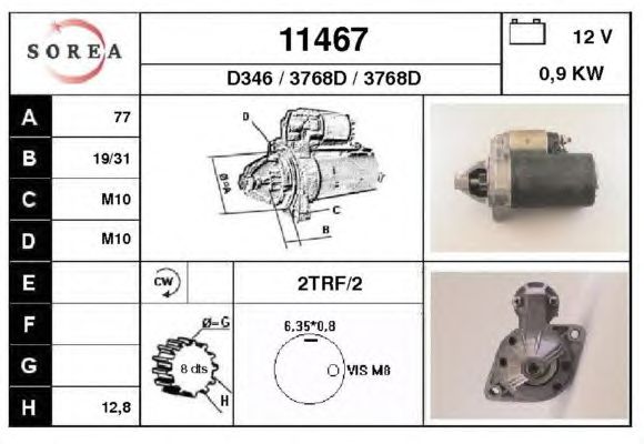 Startmotor 11467
