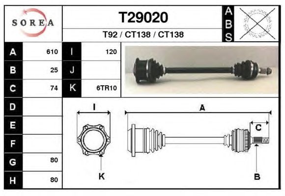 Arbre de transmission T29020