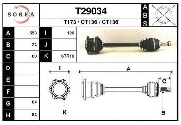 Arbre de transmission T29034