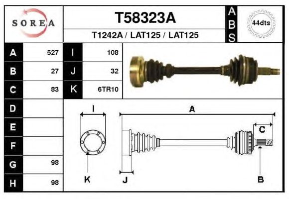 Arbre de transmission T58323A