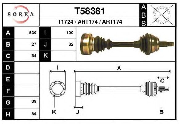 Veio de transmissão T58381