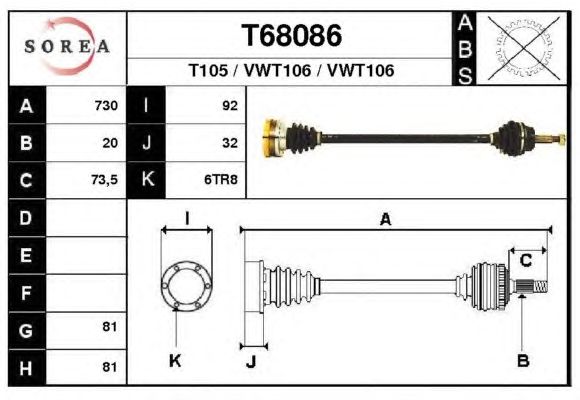 Veio de transmissão T68086