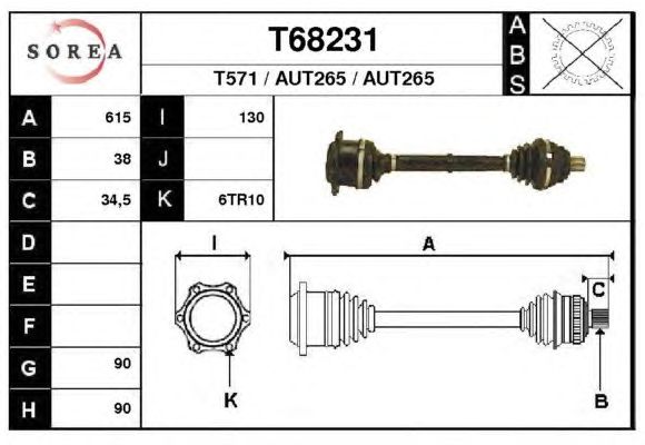 Arbre de transmission T68231