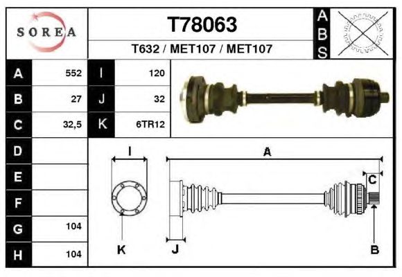 Arbre de transmission T78063