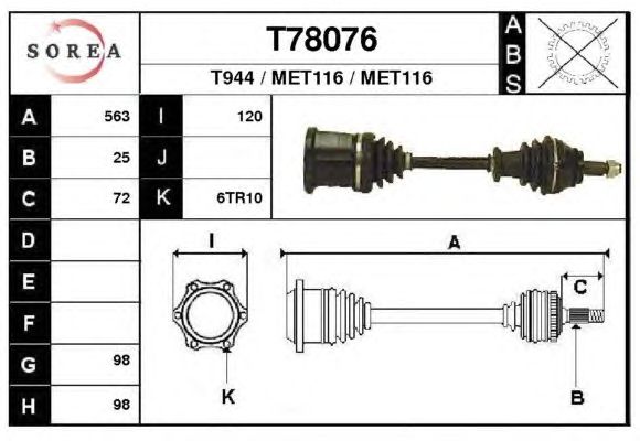 Veio de transmissão T78076