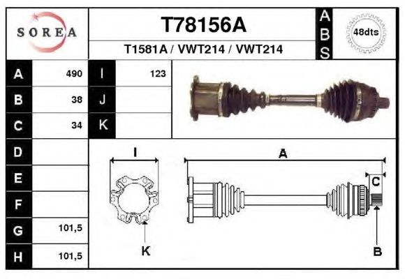 Drivaksel T78156A