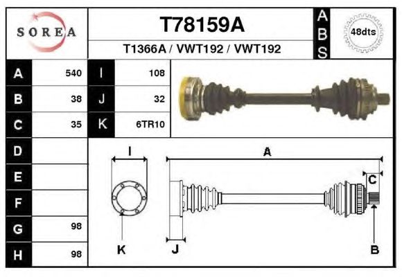 Veio de transmissão T78159A