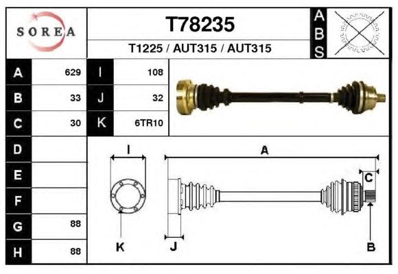 Arbre de transmission T78235