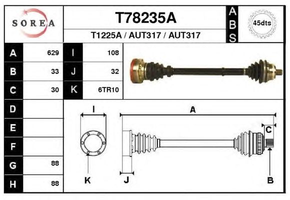 Arbre de transmission T78235A