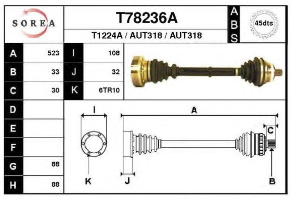 Arbre de transmission T78236A