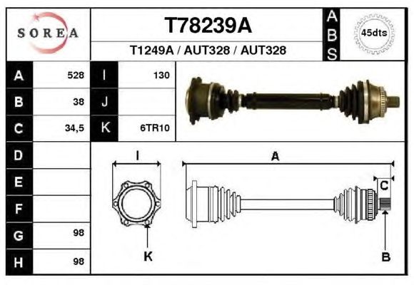 Arbre de transmission T78239A