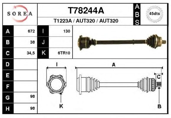 Arbre de transmission T78244A
