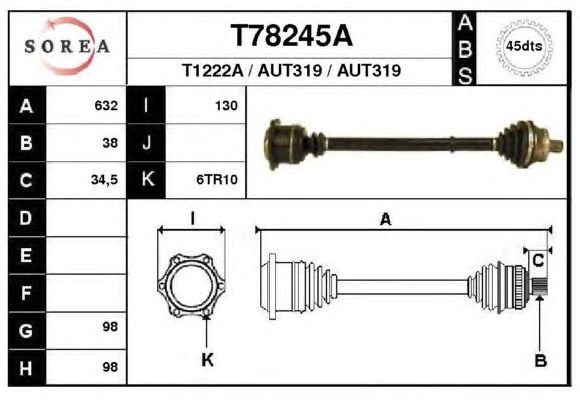 Arbre de transmission T78245A