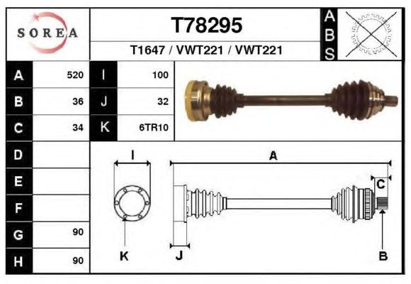 Arbre de transmission T78295