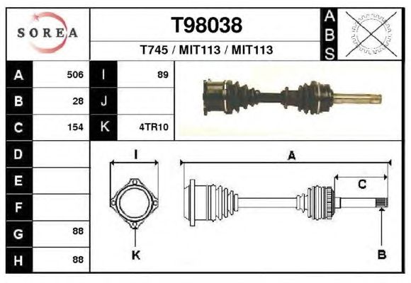 Árbol de transmisión T98038