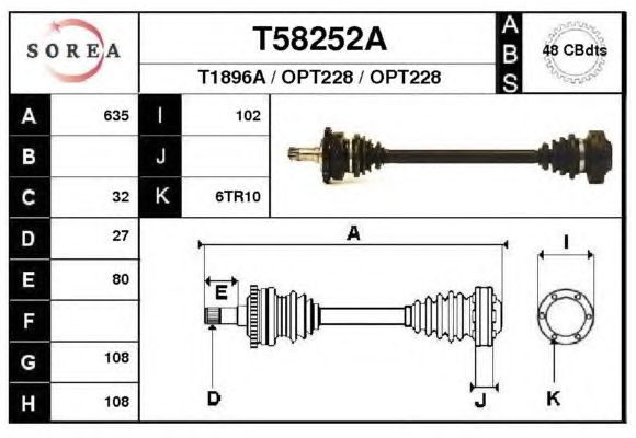 Arbre de transmission T58252A