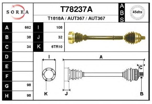 Arbre de transmission T78237A