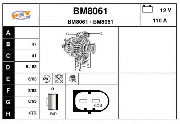 Alternator BM8061