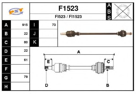 Aandrijfas F1523