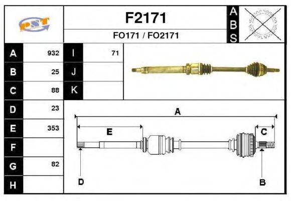 Veio de transmissão F2171