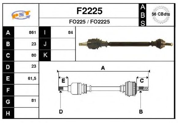 Drivaksel F2225