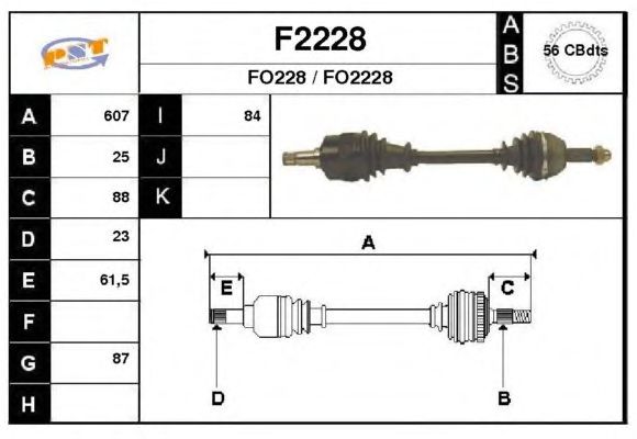 Aandrijfas F2228