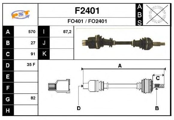 Arbre de transmission F2401