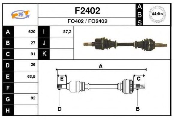 Arbre de transmission F2402