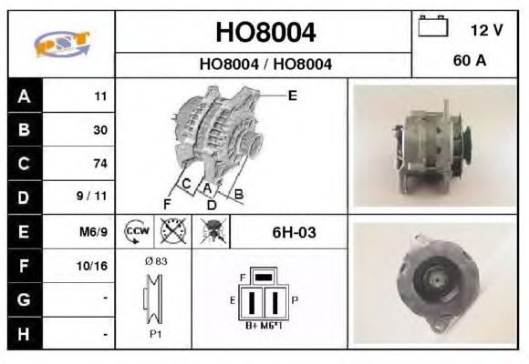 Alternator HO8004