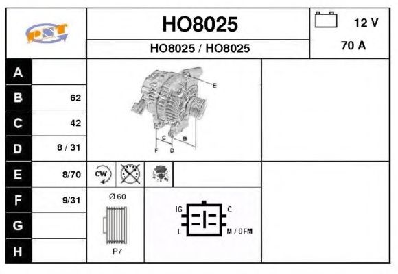 Alternator HO8025