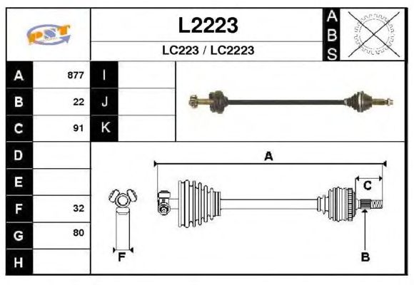 Arbre de transmission L2223