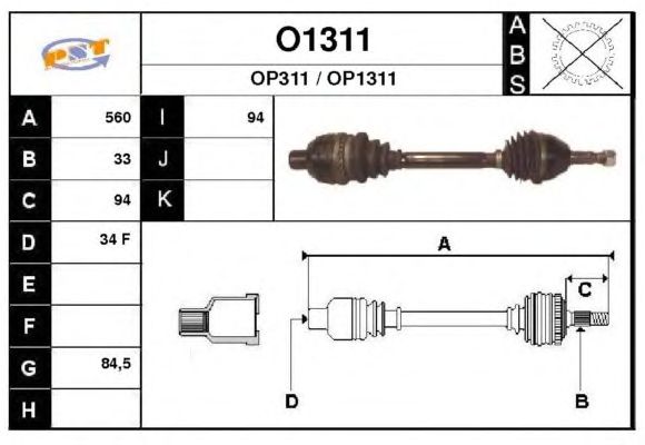 Arbre de transmission O1311