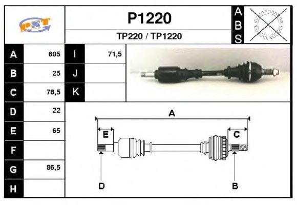 Arbre de transmission P1220