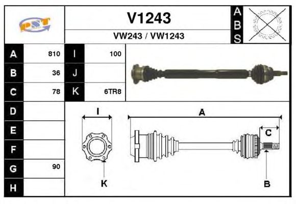 Arbre de transmission V1243