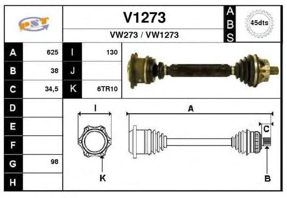 Arbre de transmission V1273