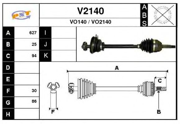 Arbre de transmission V2140