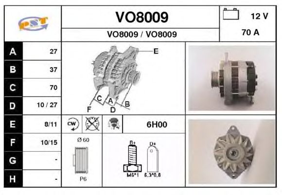 Alternator VO8009