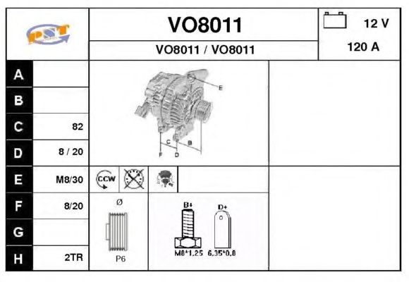 Alternator VO8011