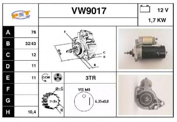 Startmotor VW9017