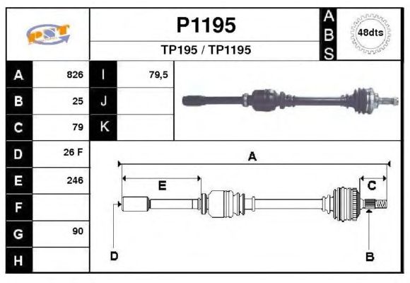 Veio de transmissão P1195