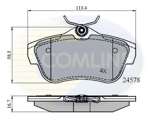 Комплект тормозных колодок, дисковый тормоз CBP01622