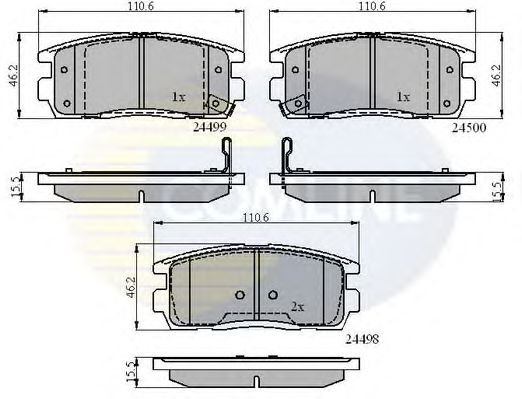 Комплект тормозных колодок, дисковый тормоз CBP31580