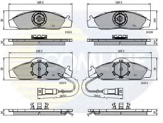 Комплект тормозных колодок, дисковый тормоз CBP1581