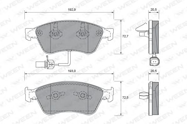 Brake Pad Set, disc brake 151-1942
