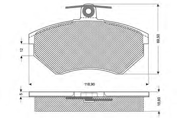 Комплект тормозных колодок, дисковый тормоз PF1011
