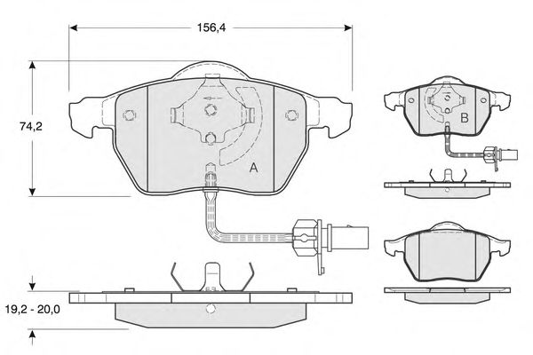 Комплект тормозных колодок, дисковый тормоз PF1313